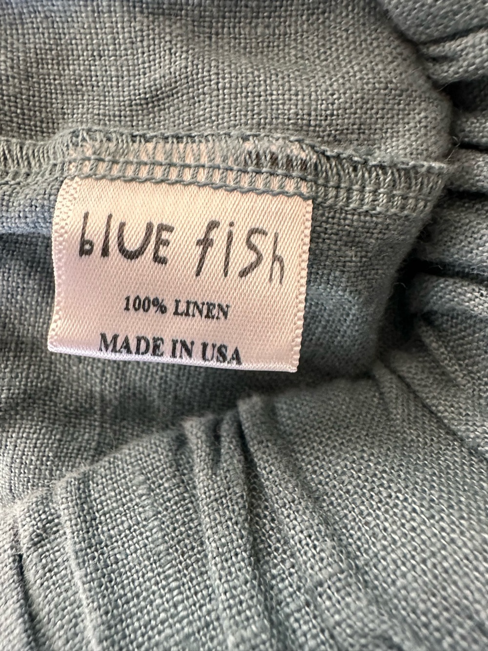Bluefish Crop Linen Billow Pant in La Mer - Picture 5 of 6